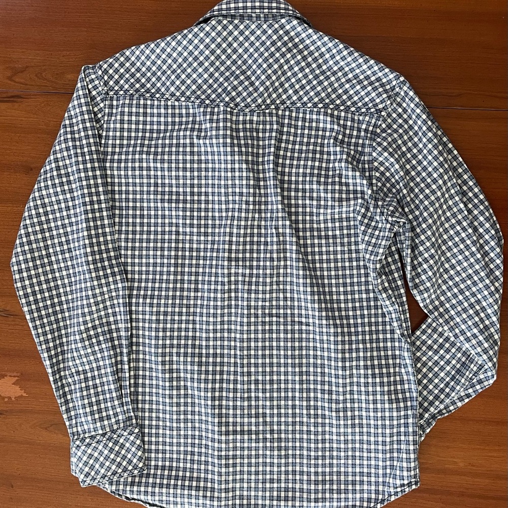 James Campbell Pearl Snap Navy Plaid Flannel Shirt - Medium- Western Outdoor - Picture 10 of 10